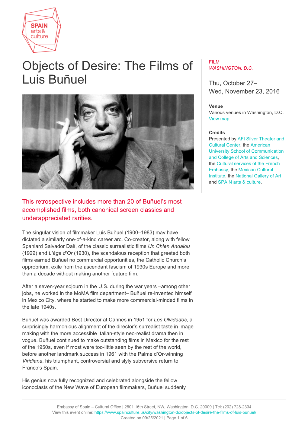 Objects of Desire: the Films of Luis Buñuel