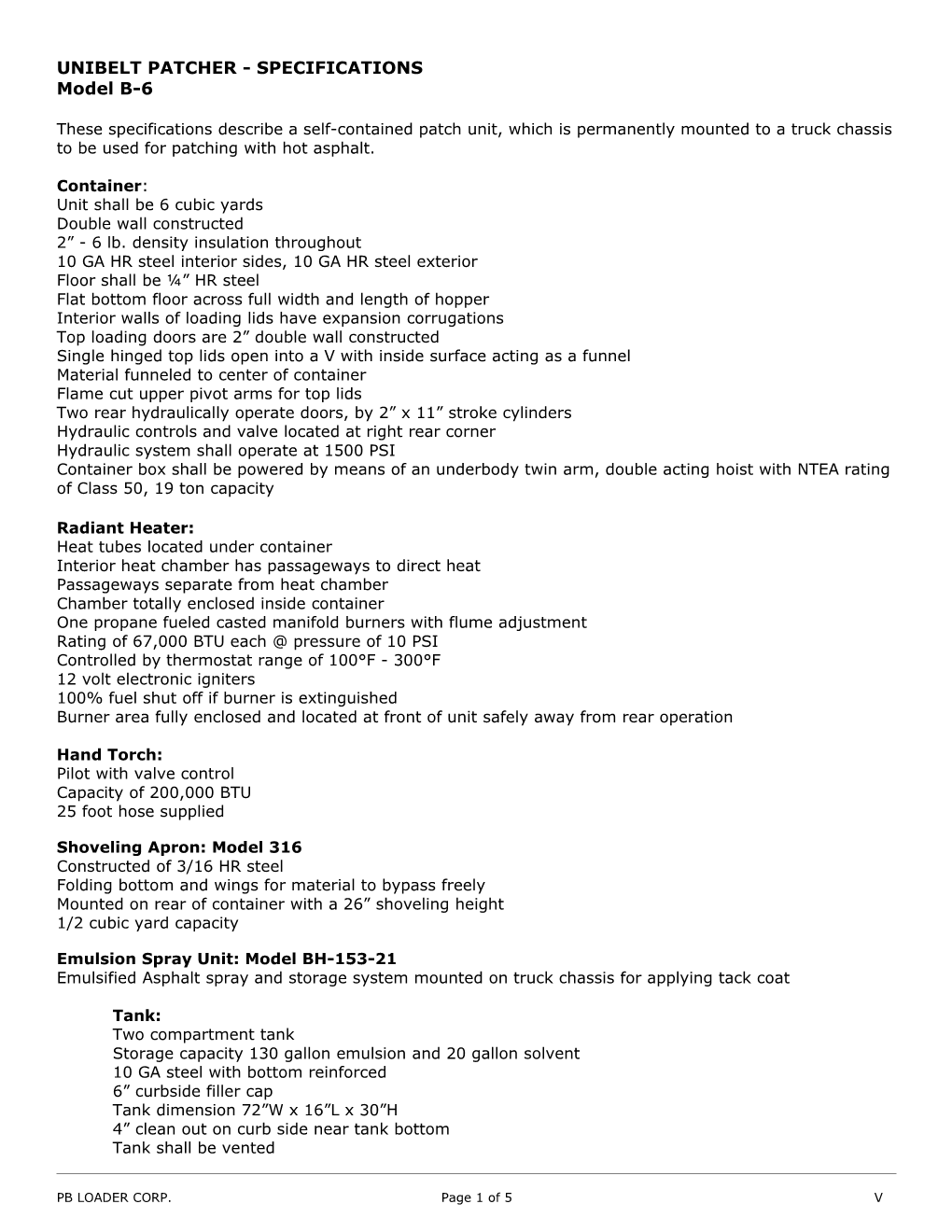 Truck Mounted Loader - Specifications s4