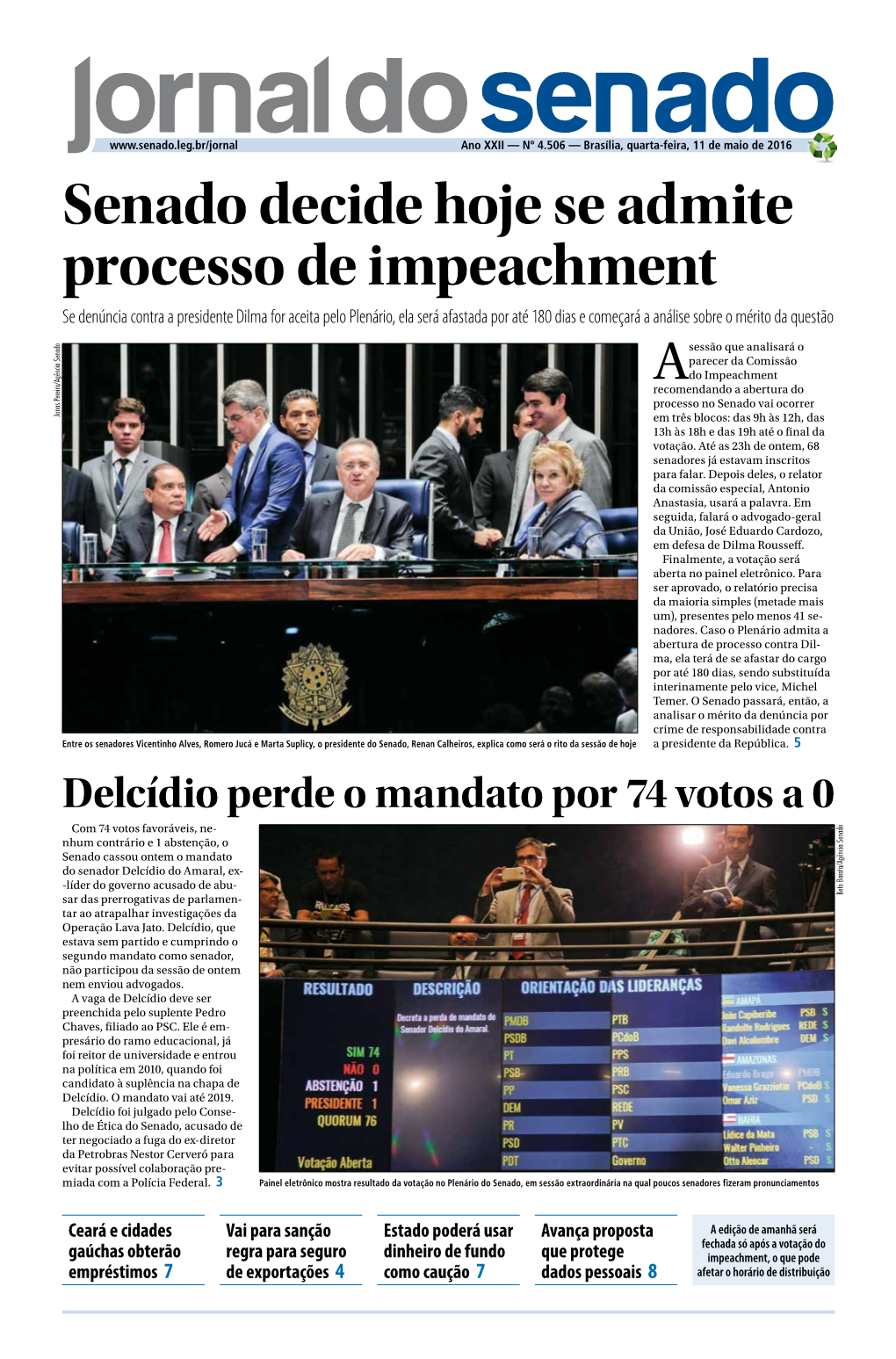 Senado Decide Hoje Se Admite Processo De Impeachment