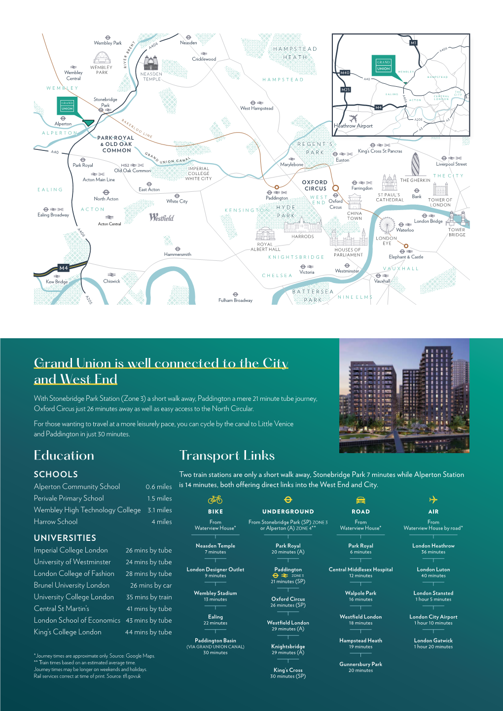 Grand Union Is Well Connected to the City and West End Education Transport Links