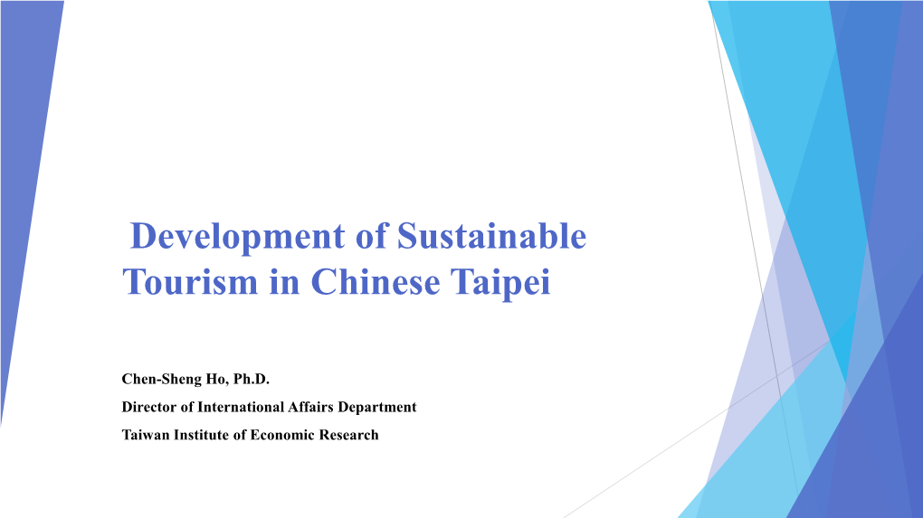 Development of Sustainable Tourism in Chinese Taipei