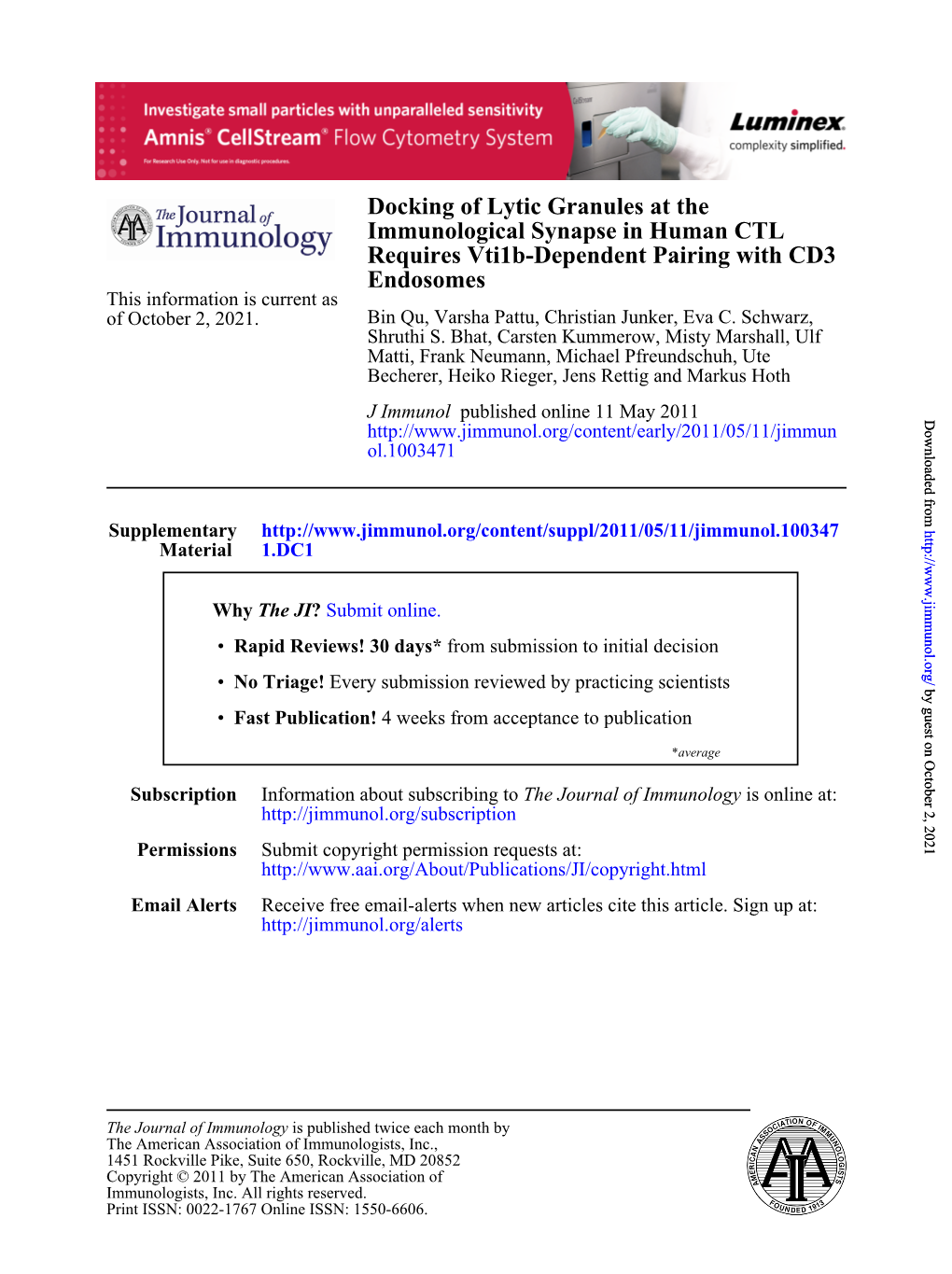 Endosomes Requires Vti1b-Dependent Pairing with CD3