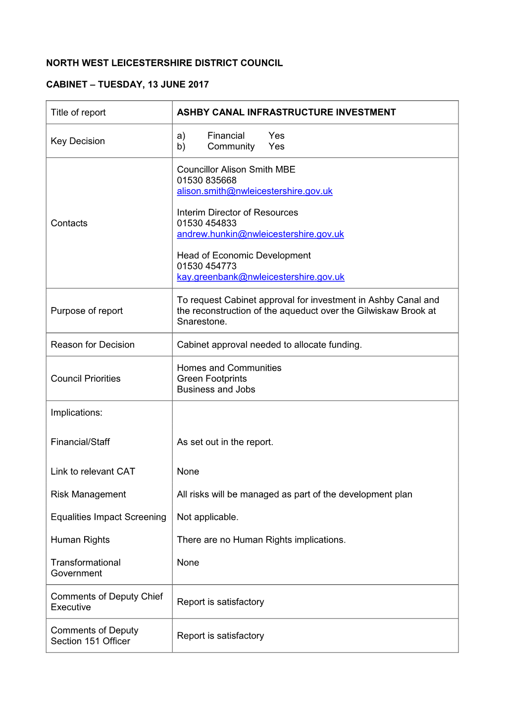 Ashby Canal Infrastructure Investment PDF 162 KB