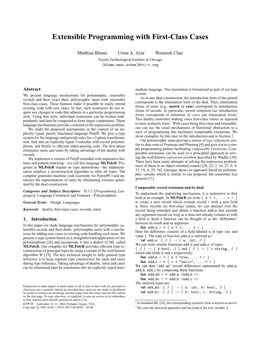 Extensible Programming with First-Class Cases