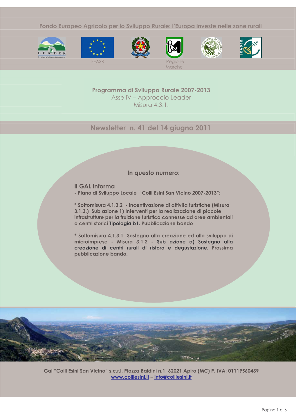 Newsletter N. 41 Del 14 Giugno 2011