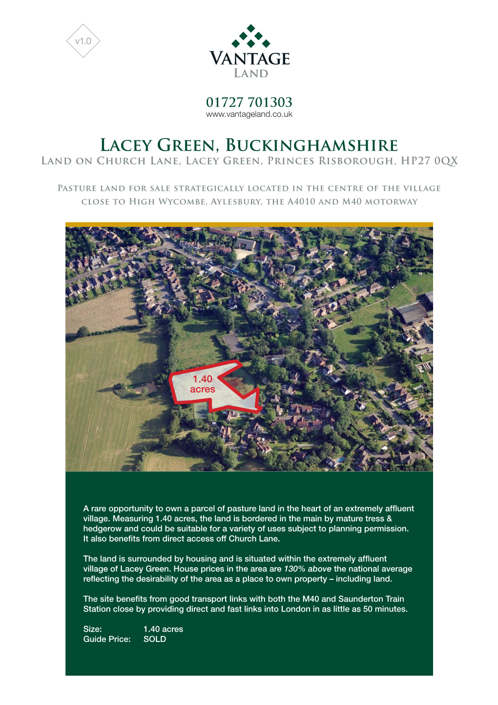 Lacey Green, Buckinghamshire Land on Church Lane, Lacey Green, Princes Risborough, HP27 0QX