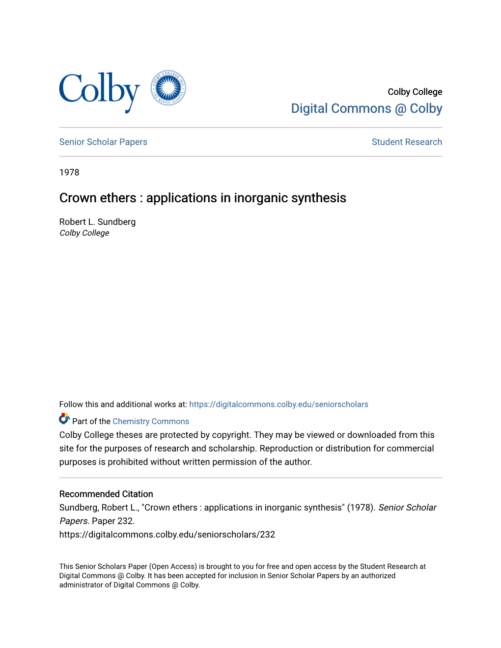 Crown Ethers : Applications in Inorganic Synthesis