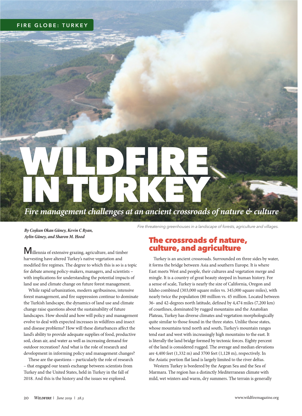 WILDFIRE in TURKEY Fire Management Challenges at an Ancient Crossroads of Nature & Culture