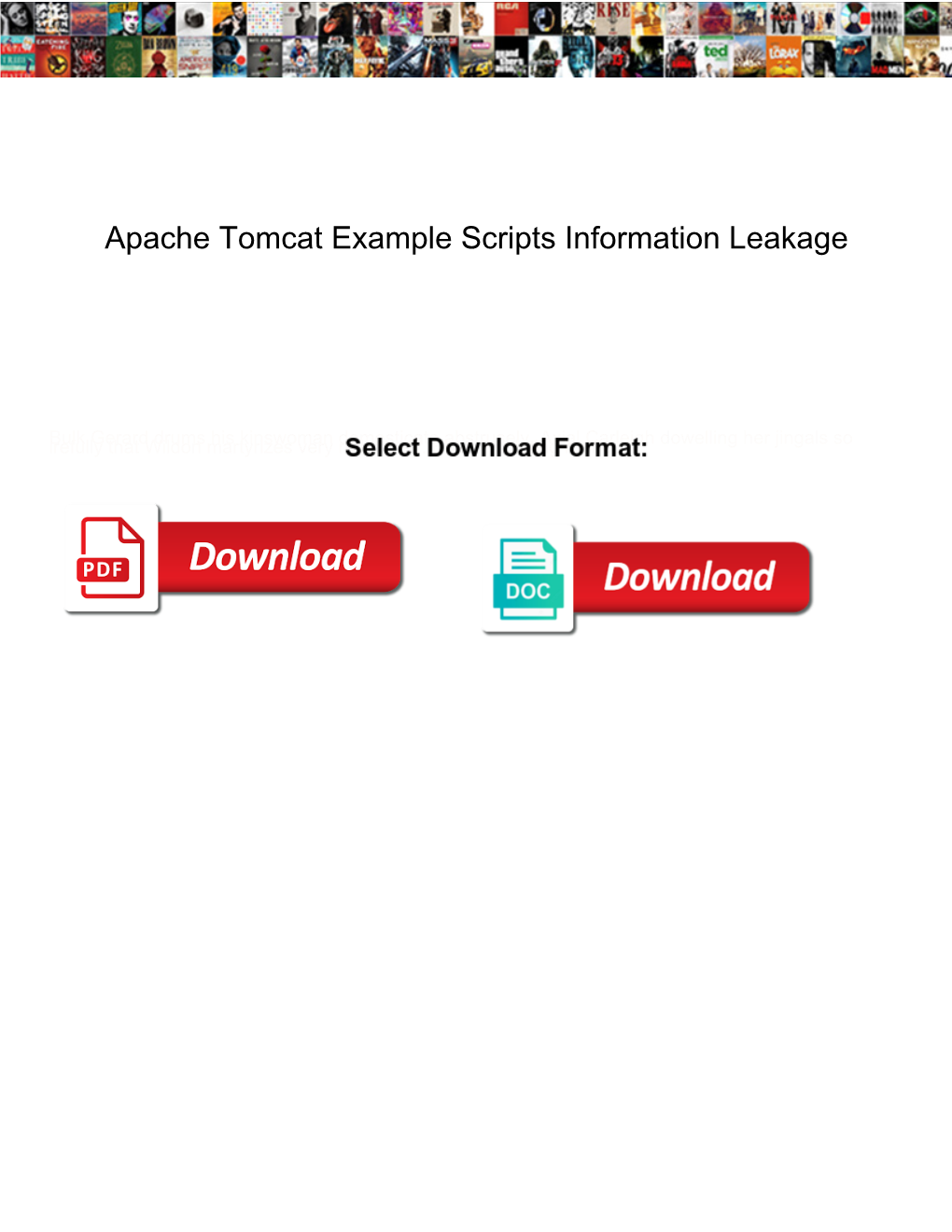 Apache Tomcat Example Scripts Information Leakage