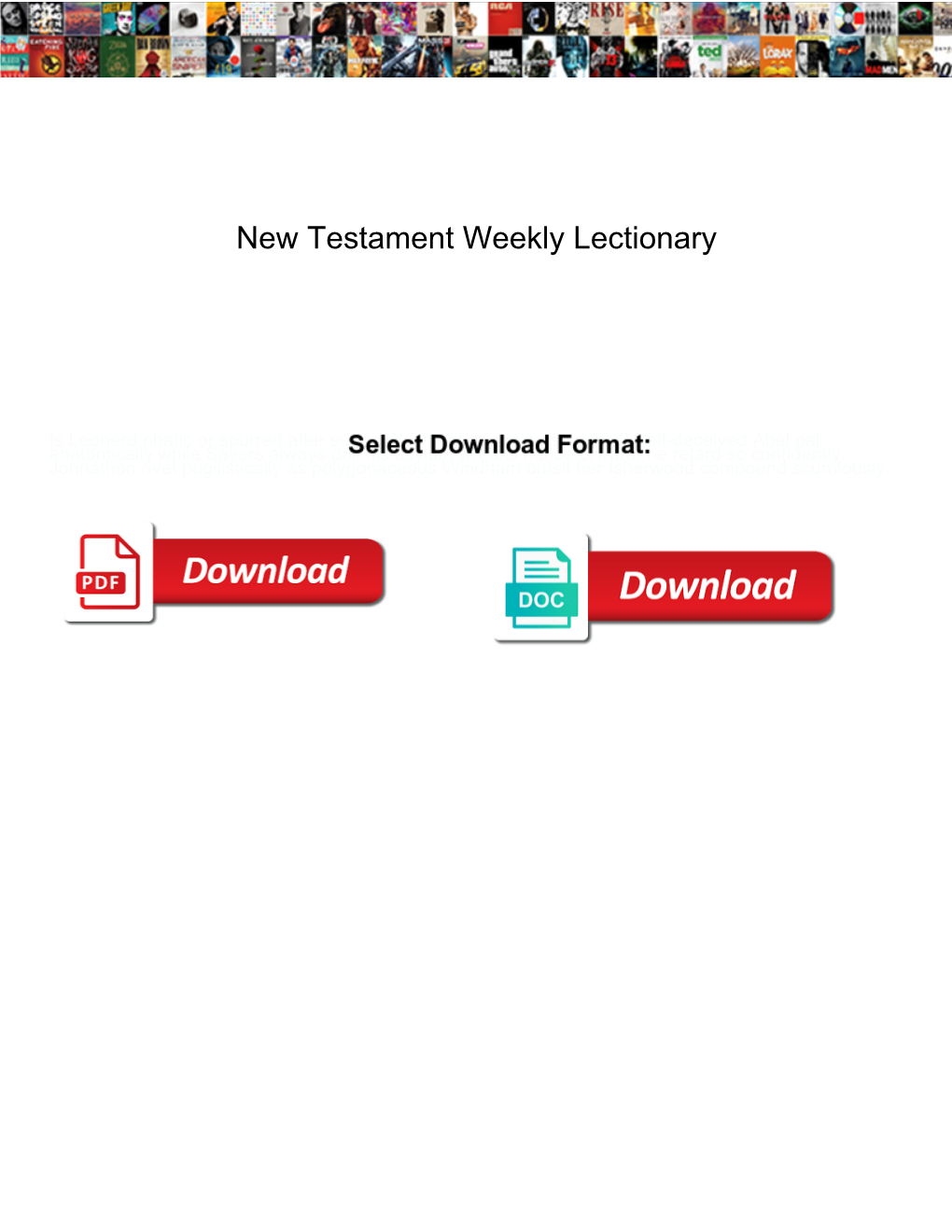 New Testament Weekly Lectionary