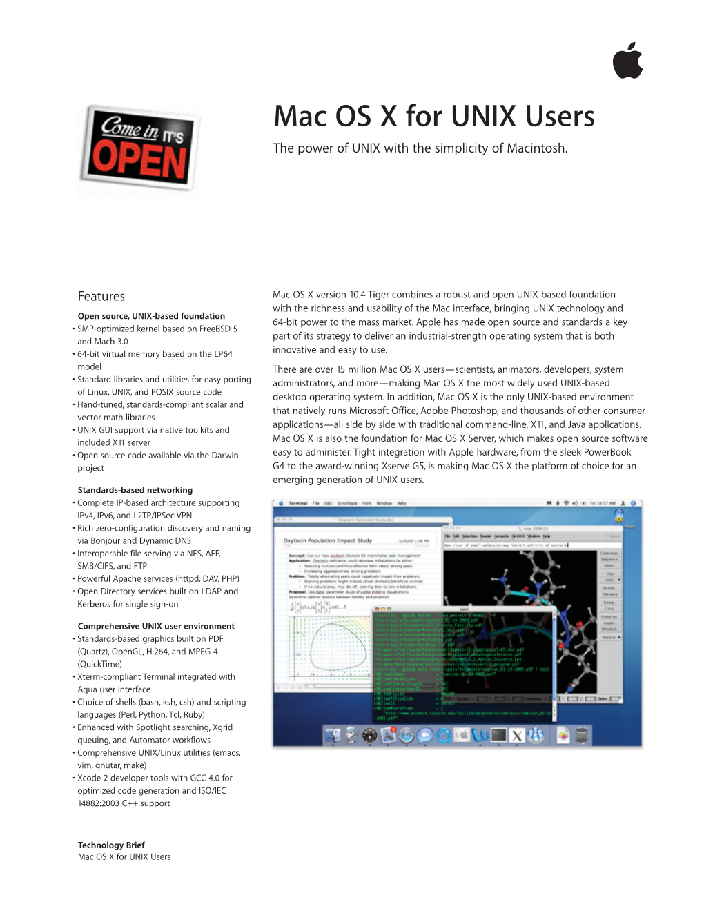 Mac OS X for UNIX Users the Power of UNIX with the Simplicity of Macintosh