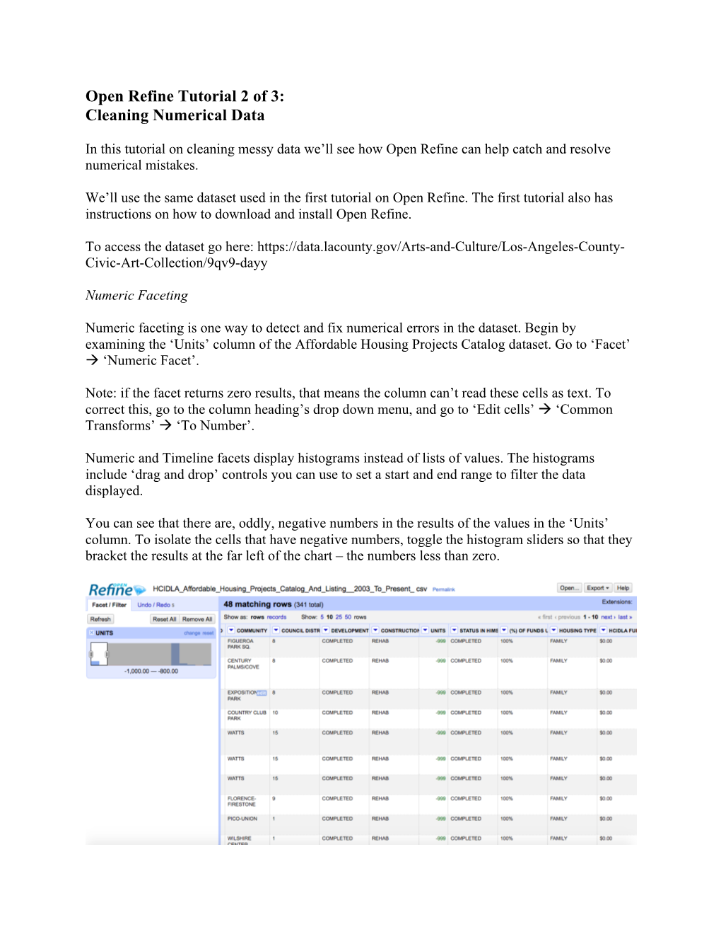 Open Refine Tutorial 2 of 3: Cleaning Numerical Data