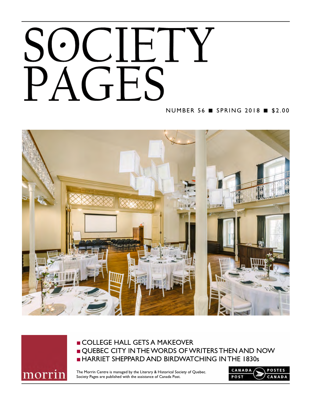 Society Pages Are Published with the Assistance of Canada Post