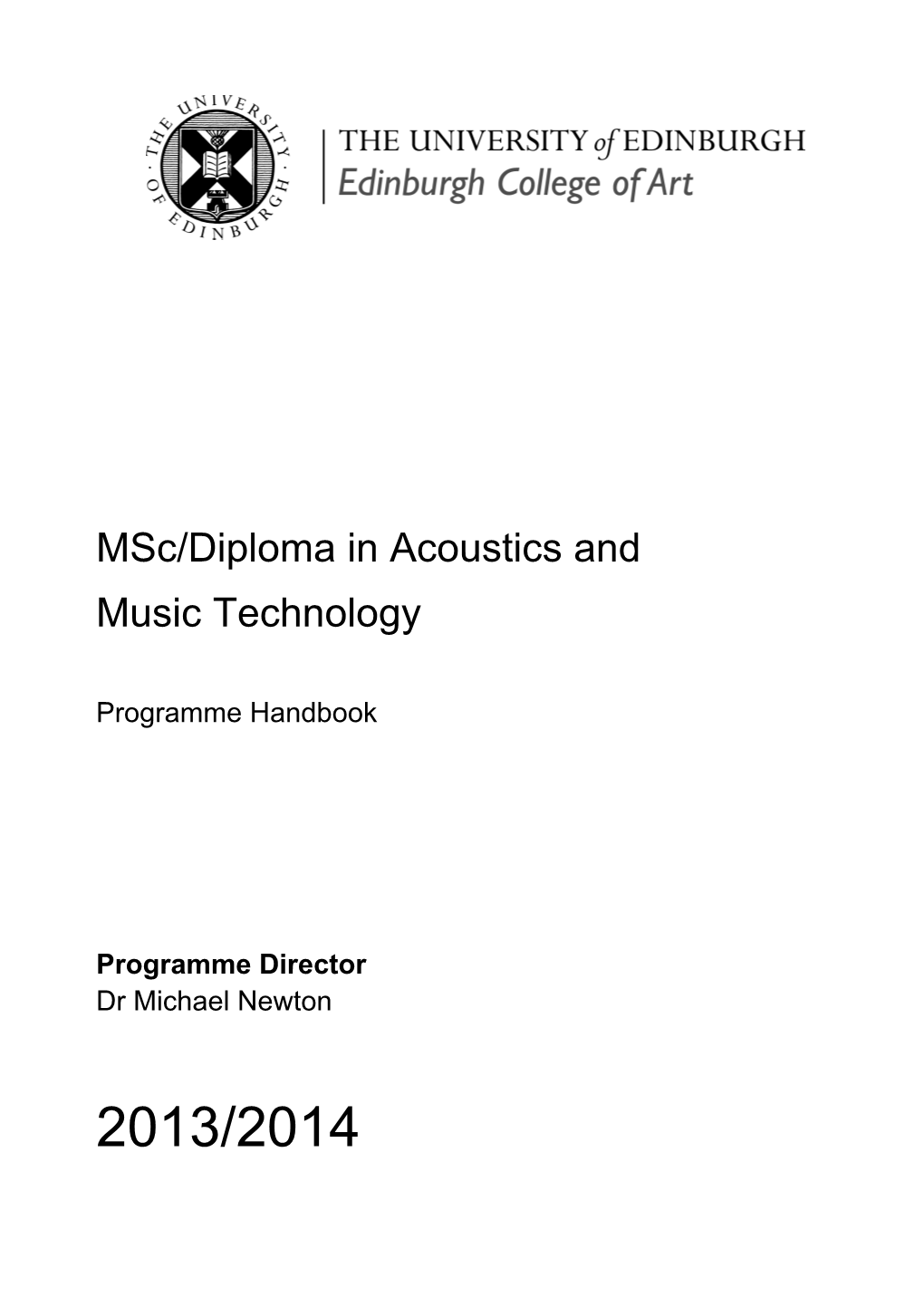 Msc/Diploma in Acoustics and Music Technology