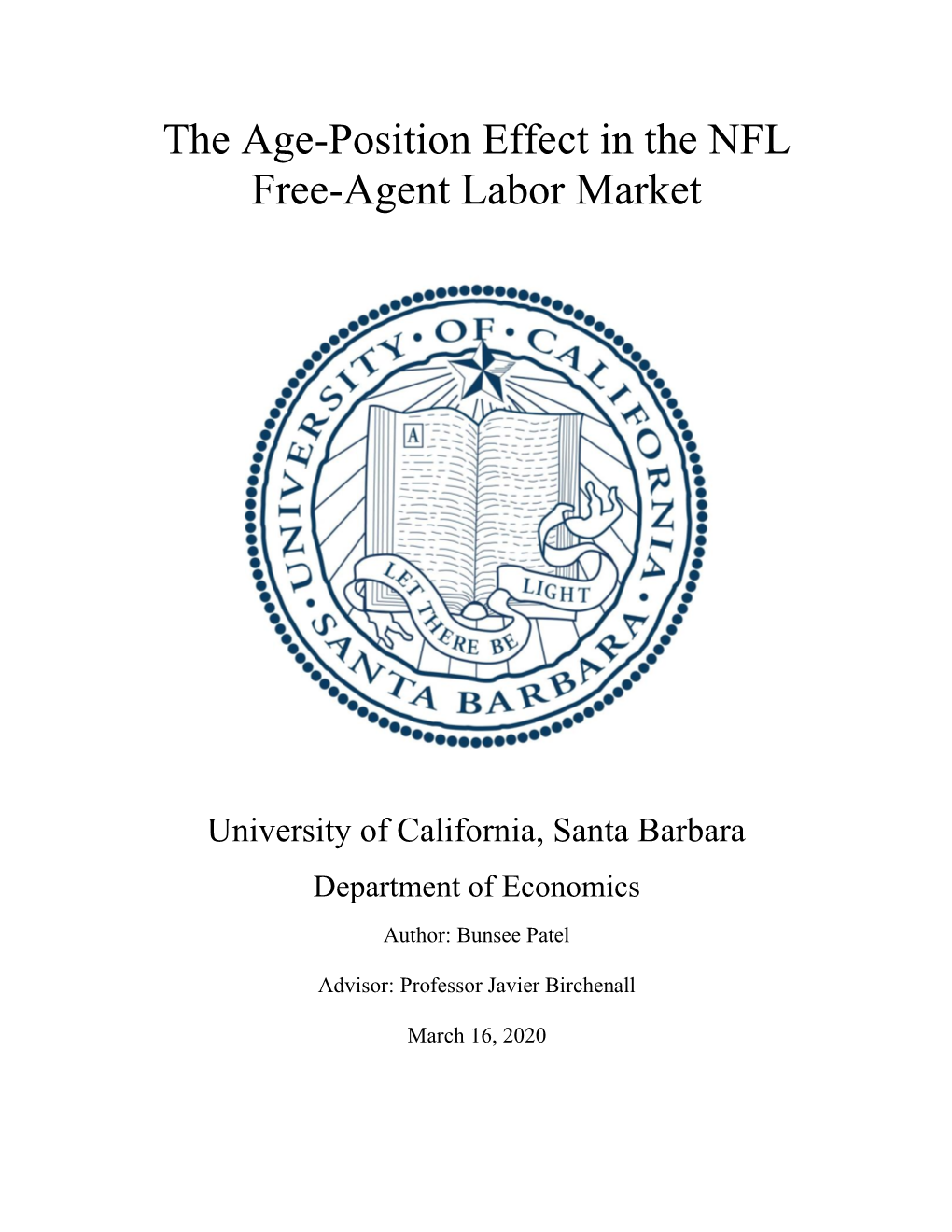 The Age-Position Effect in the NFL Free-Agent Labor Market