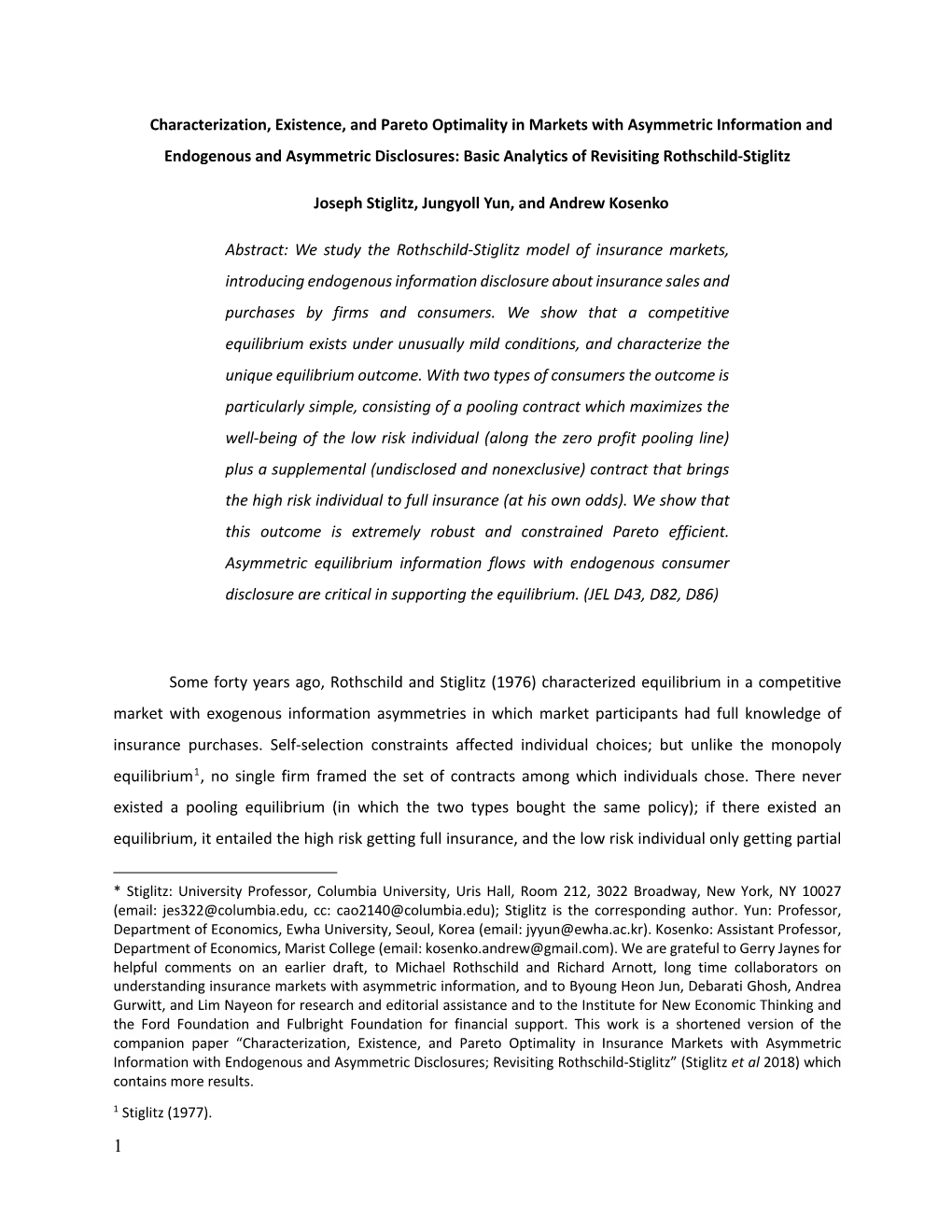 Characterization, Existence, and Pareto Optimality in Markets With