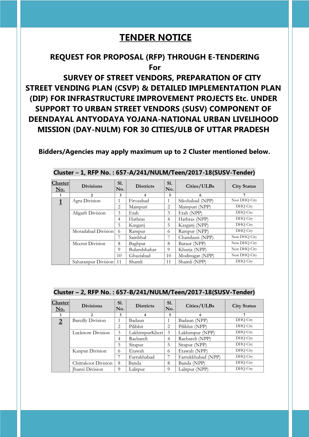 Tender Notice