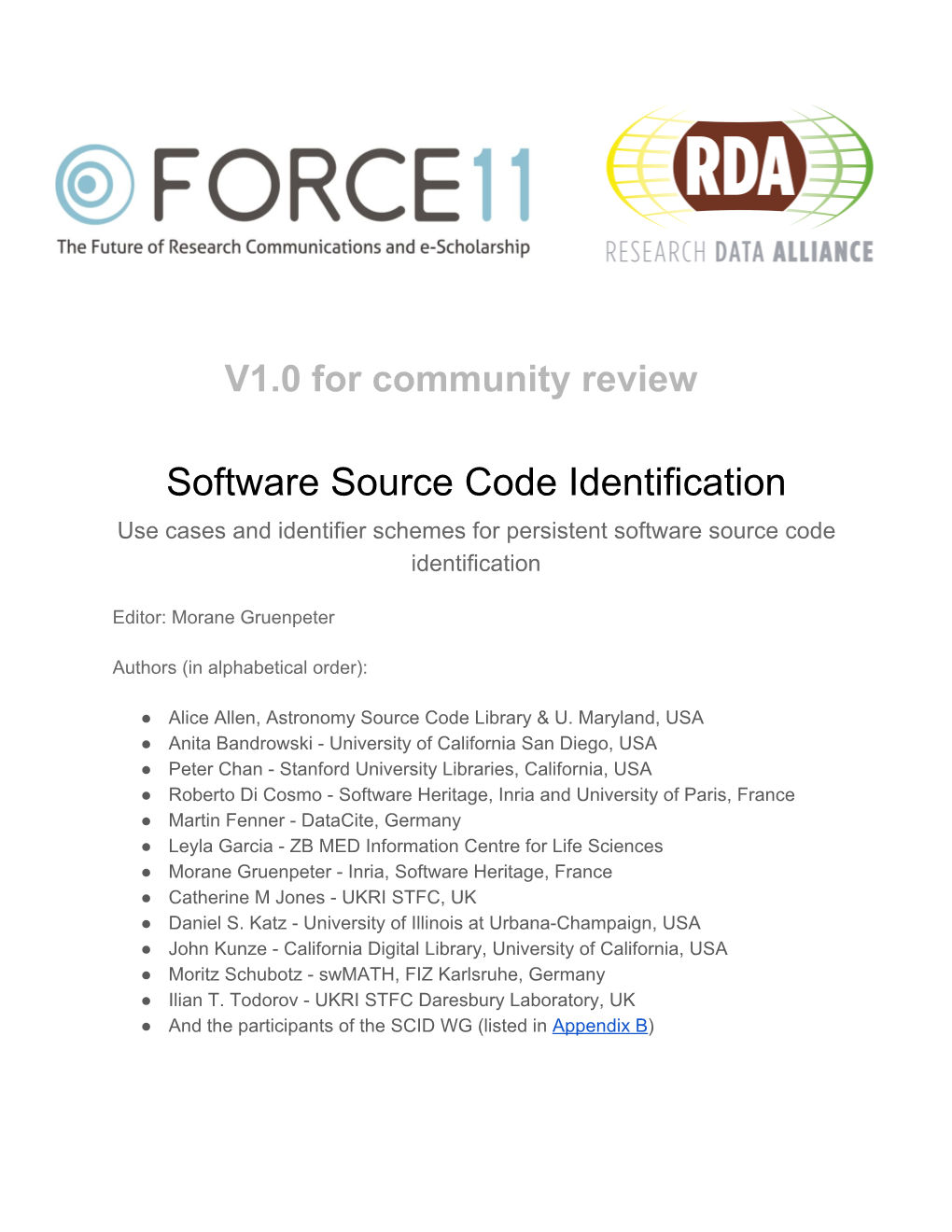 Software Source Code Identification Use Cases and Identifier Schemes for Persistent Software Source Code Identification