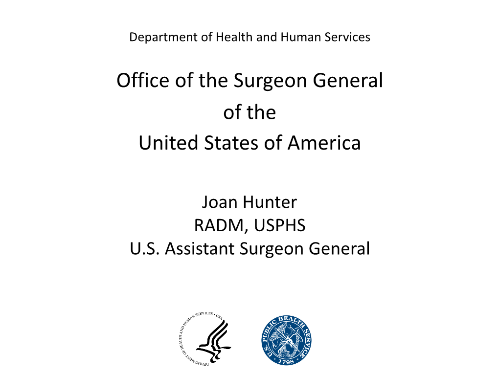 Surgeon General's Health Priorities