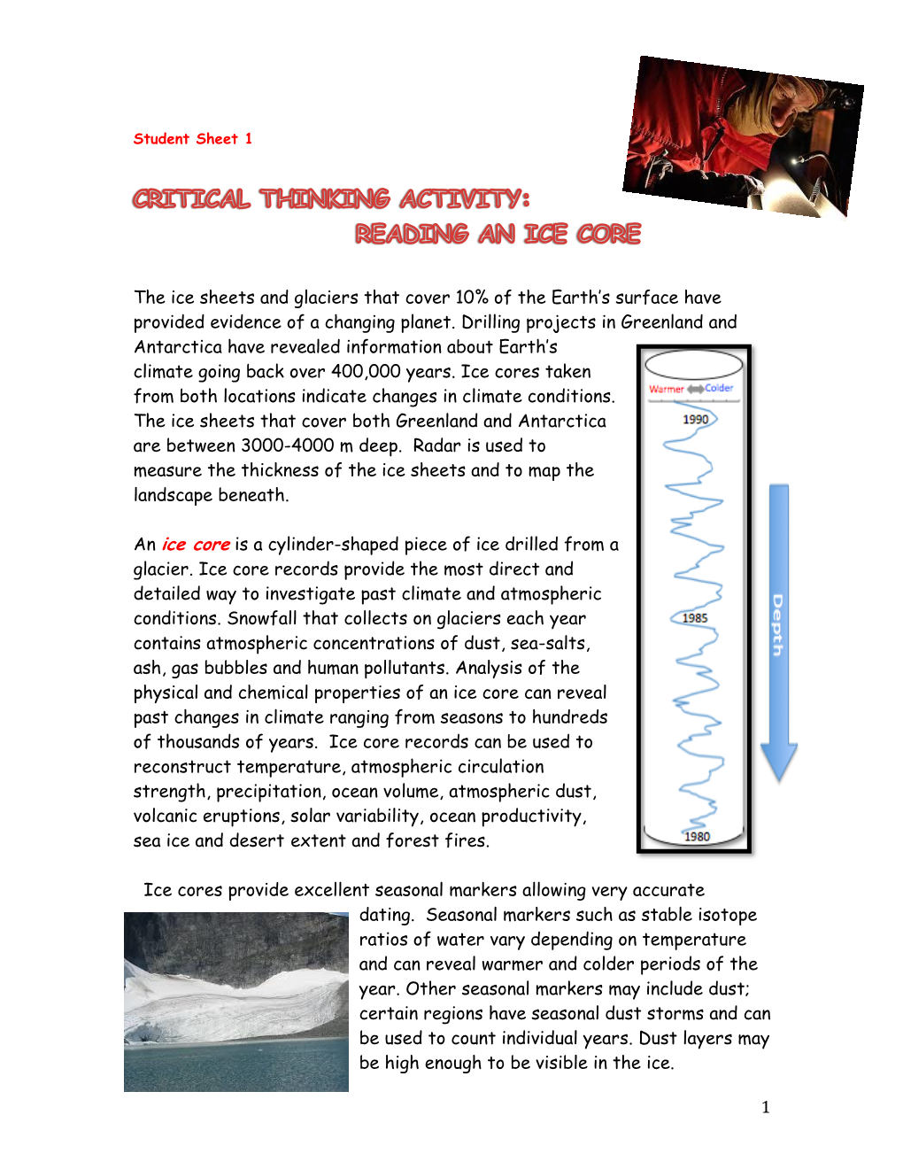 Reading an Ice Core