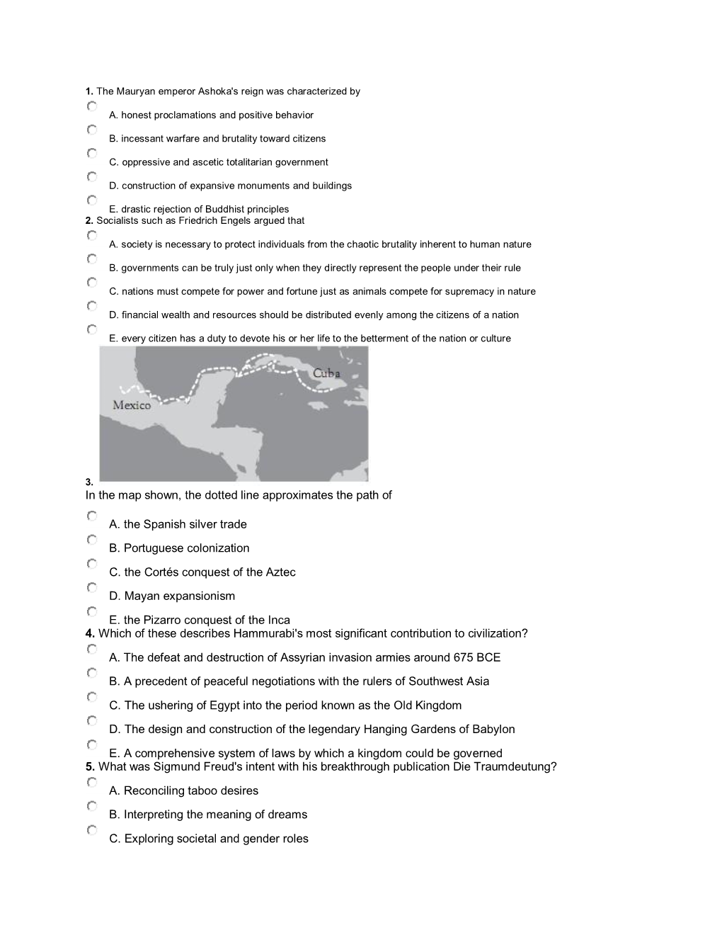 In the Map Shown, the Dotted Line Approximates the Path of A. The