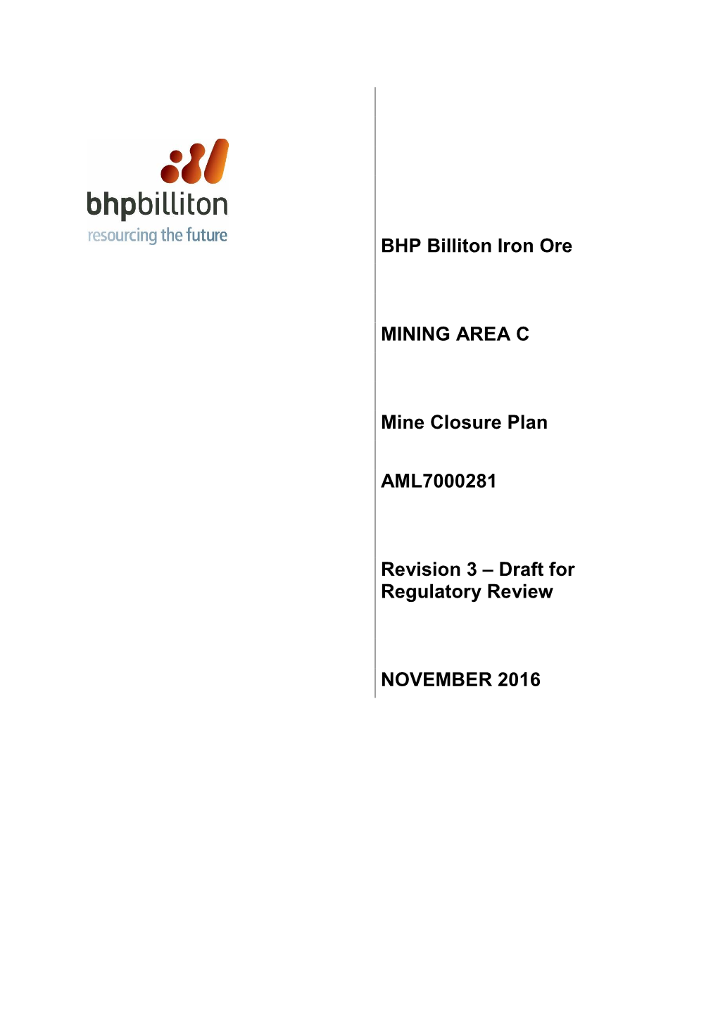 Mine Closure Plan Mining Area C