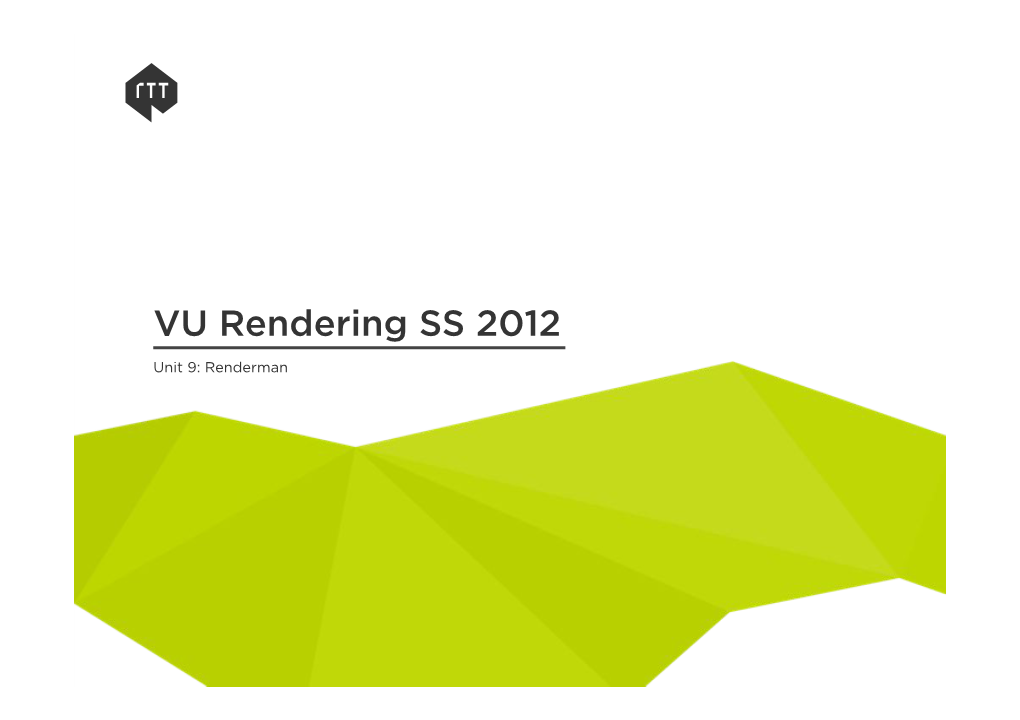 VU Rendering SS 2012