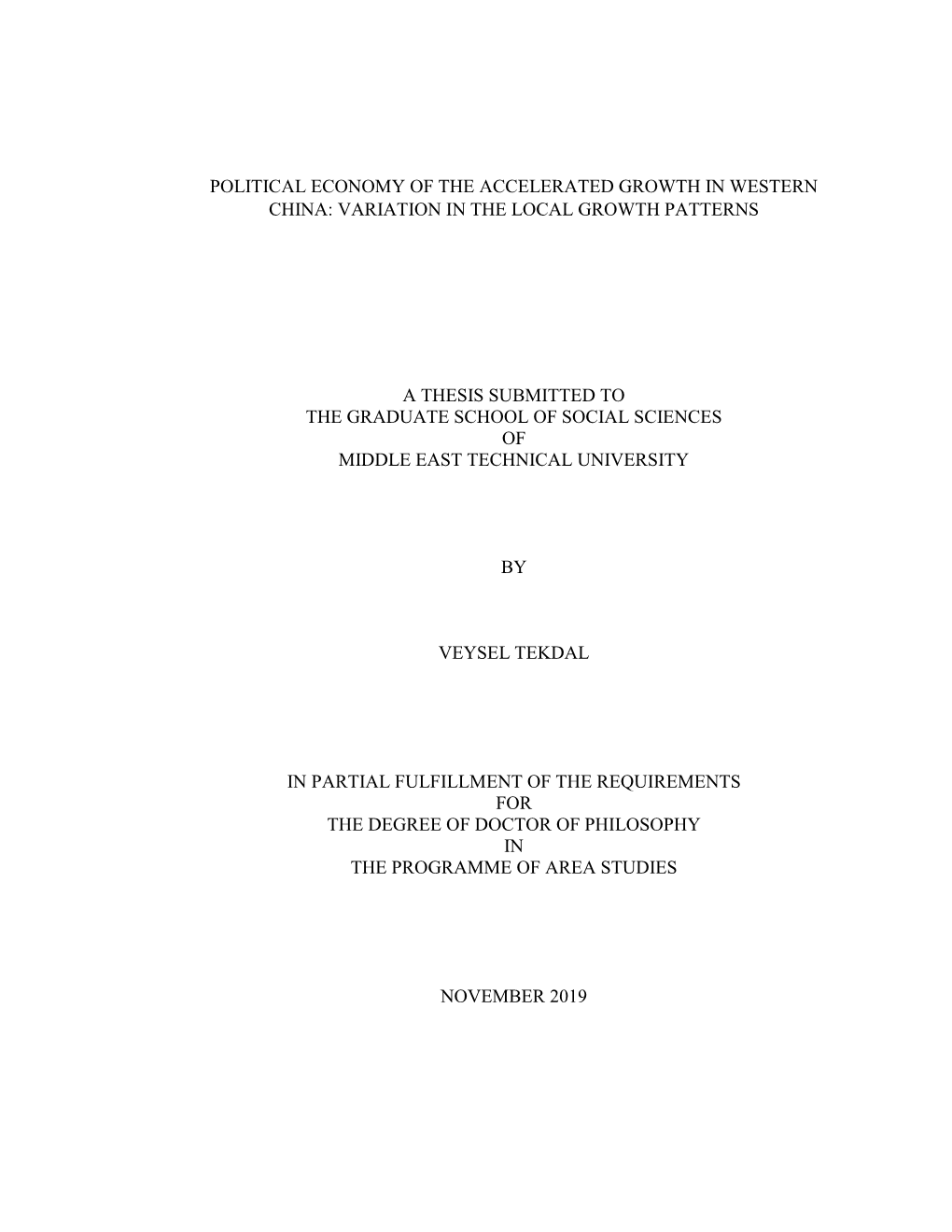 Political Economy of the Accelerated Growth in Western China: Variation in the Local Growth Patterns