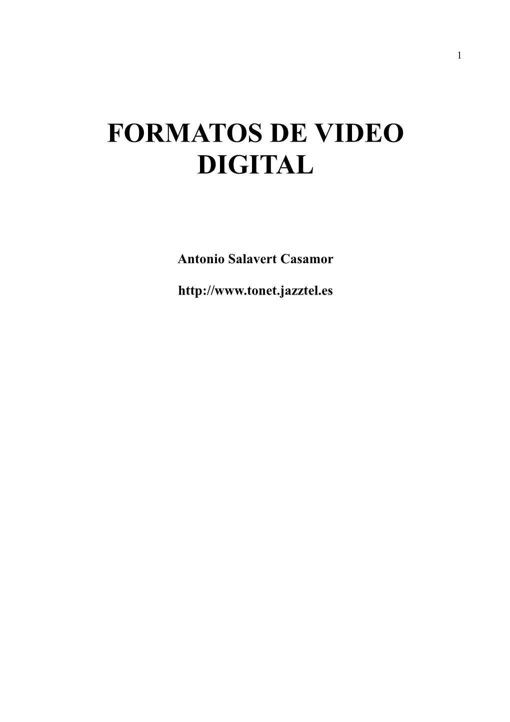 Formatos De Video Digital