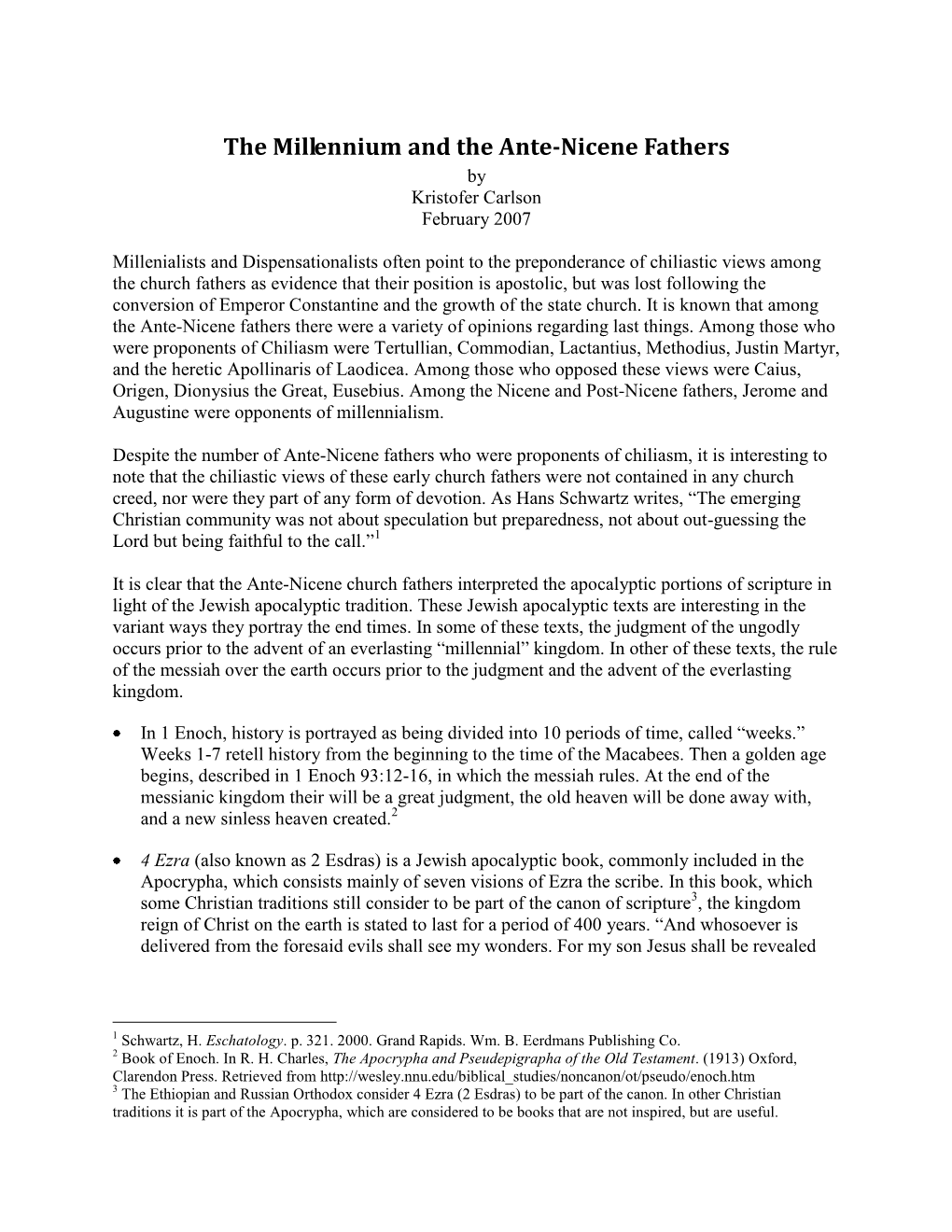 The Millennium and the Anti-Nicene Fathers