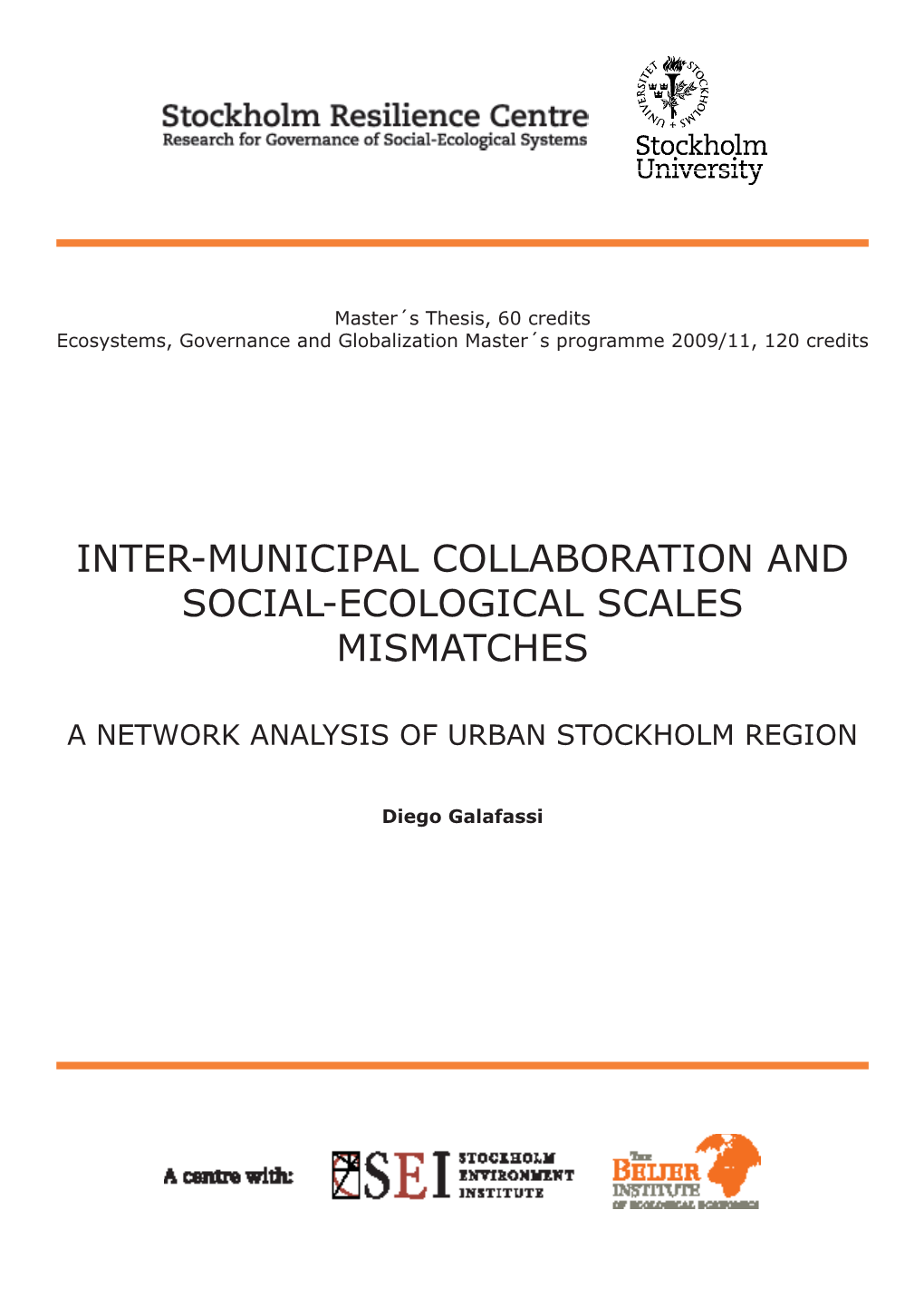 Inter-Municipal Collaboration and Social-Ecological Scales Mismatches