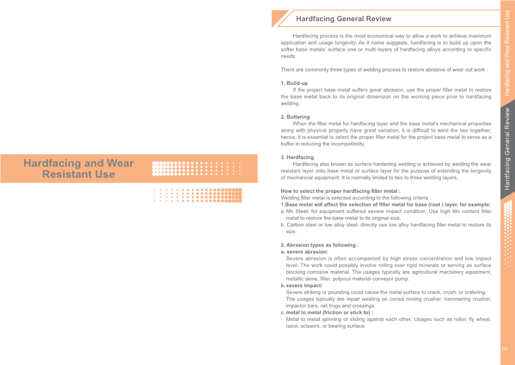 Hardfacing and Wear Resistant Use Hardfacing and Wear Many Abrasions Occur Not Just Due to a Singular Cause, but Possibly Two Or More Welding Layers Limitation