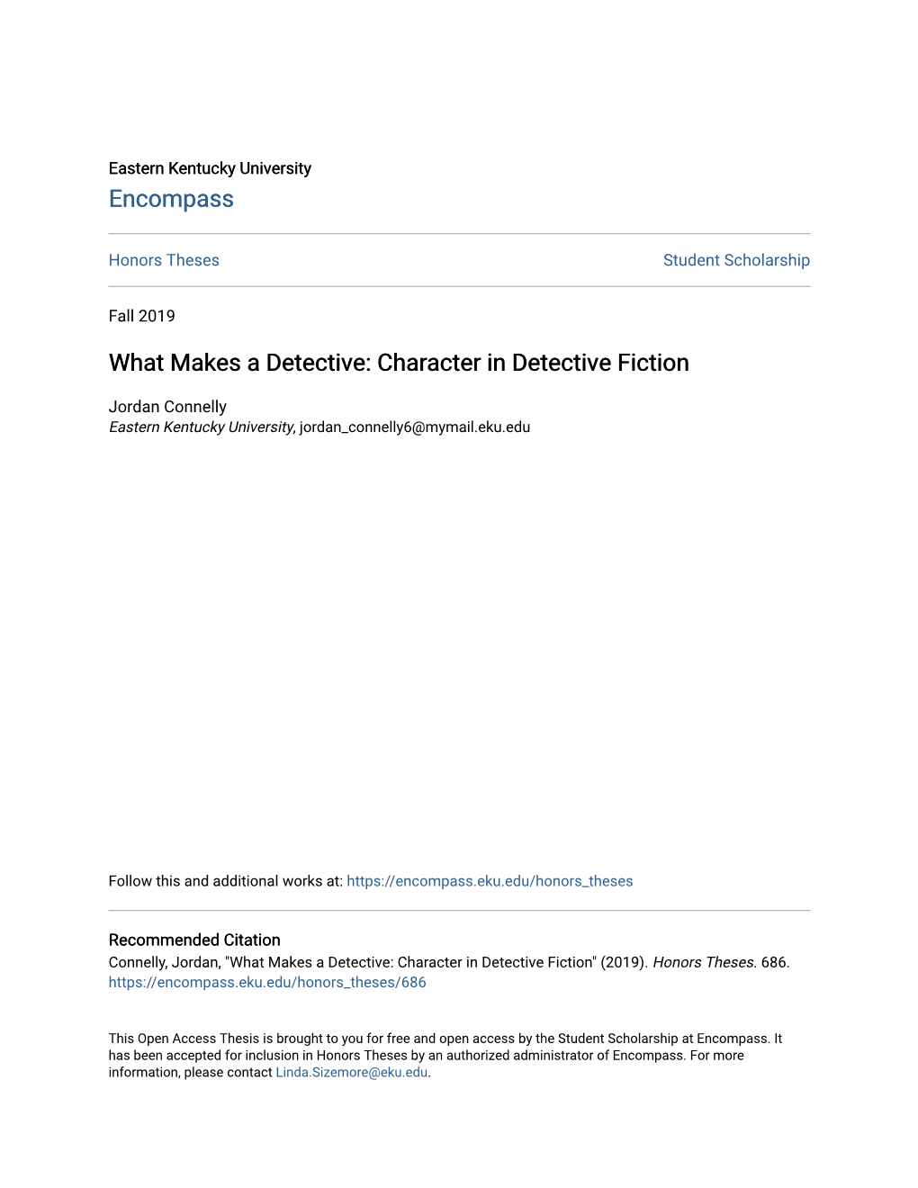 Character in Detective Fiction