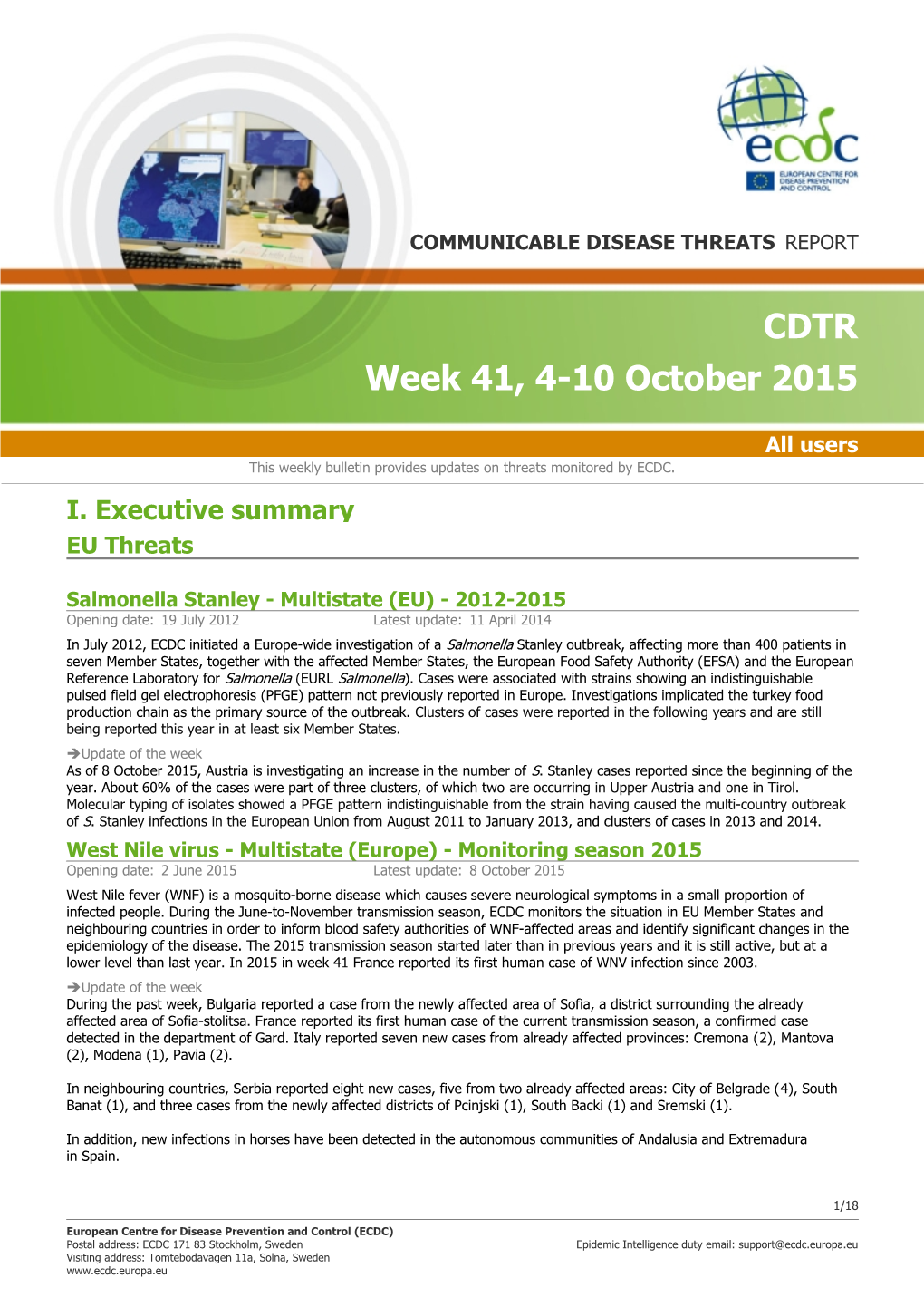 Week 41, 4-10 October 2015 CDTR