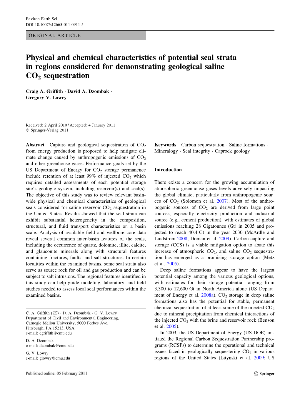 Physical and Chemical Characteristics of Potential Seal Strata in Regions Considered for Demonstrating Geological Saline CO2 Sequestration