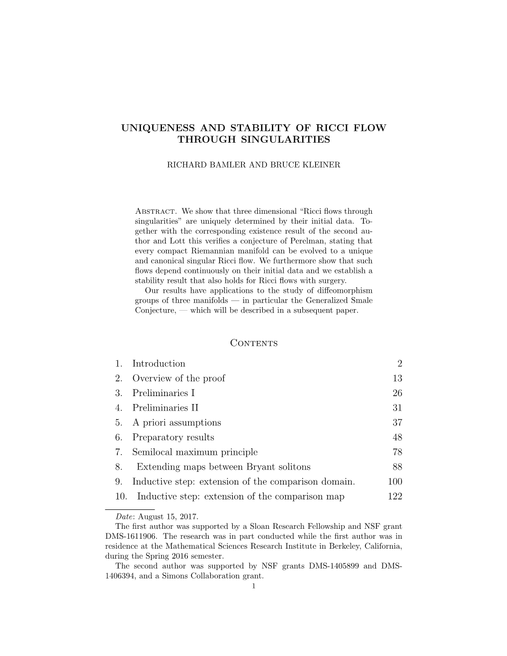 Uniqueness and Stability of Ricci Flow Through Singularities