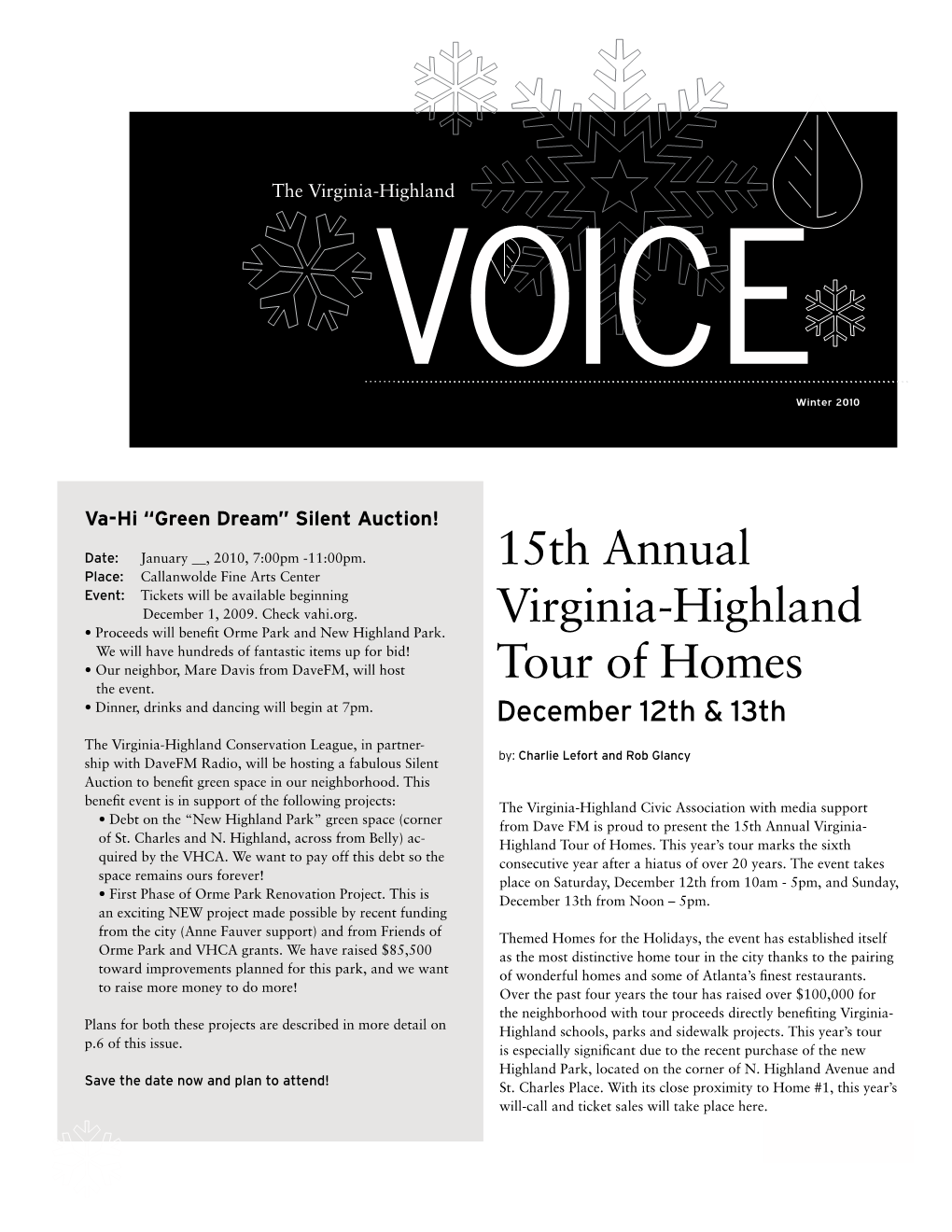 15Th Annual Virginia-Highland Tour of Homes