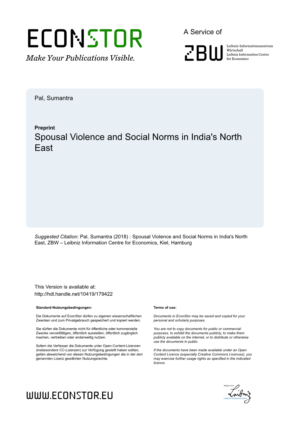 Spousal Violence and Social Norms in India's North East