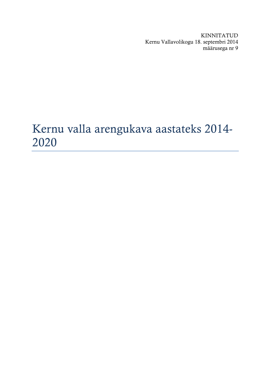 Kernu Valla Arengukava 2014-2020