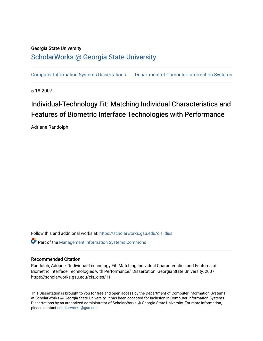 Individual-Technology Fit: Matching Individual Characteristics and Features of Biometric Interface Technologies with Performance
