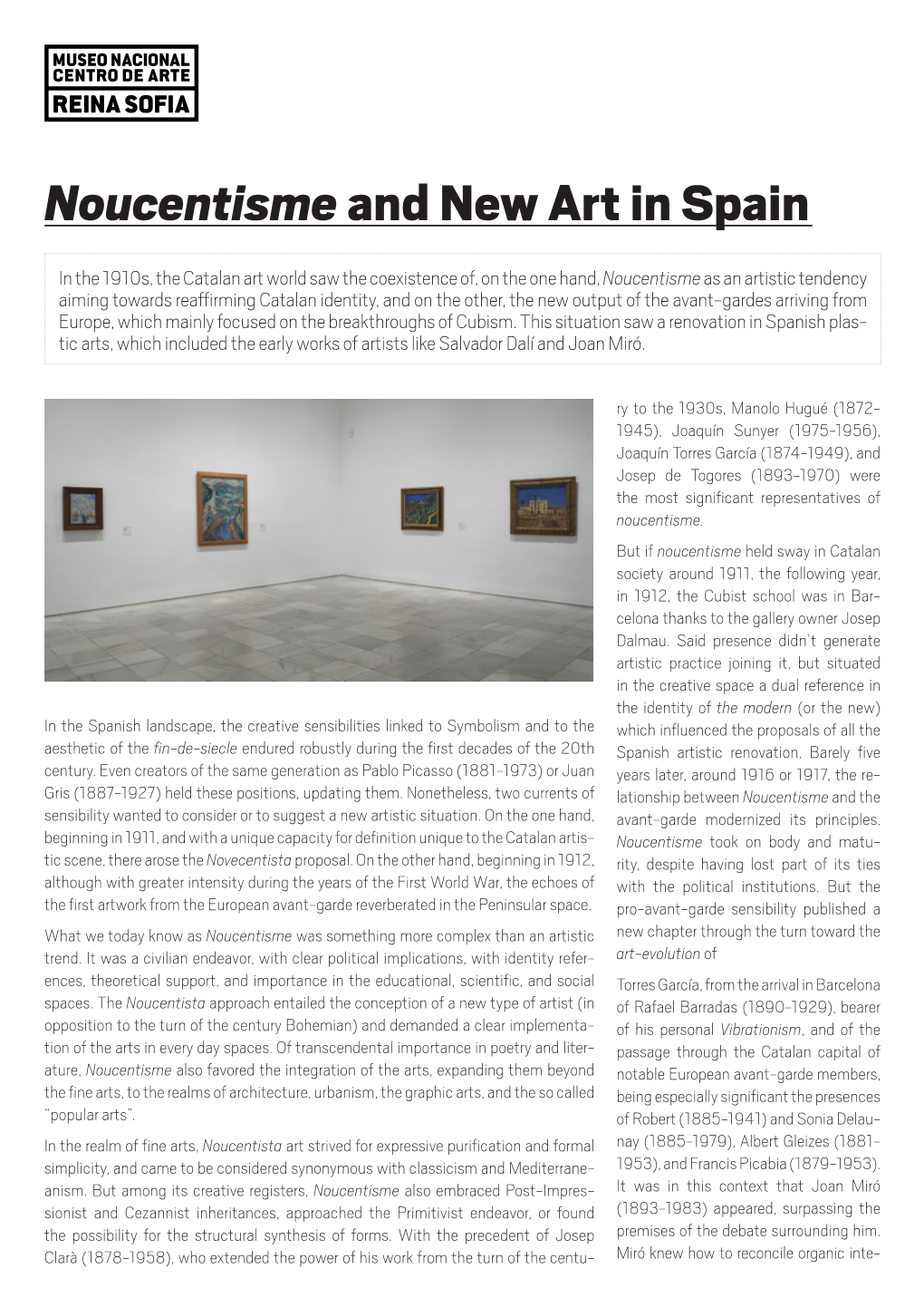 Noucentisme and New Art in Spain