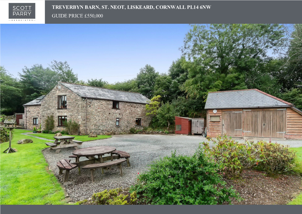 Treverbyn Barn, St. Neot, Liskeard, Cornwall Pl14 6Nw Guide Price £550,000