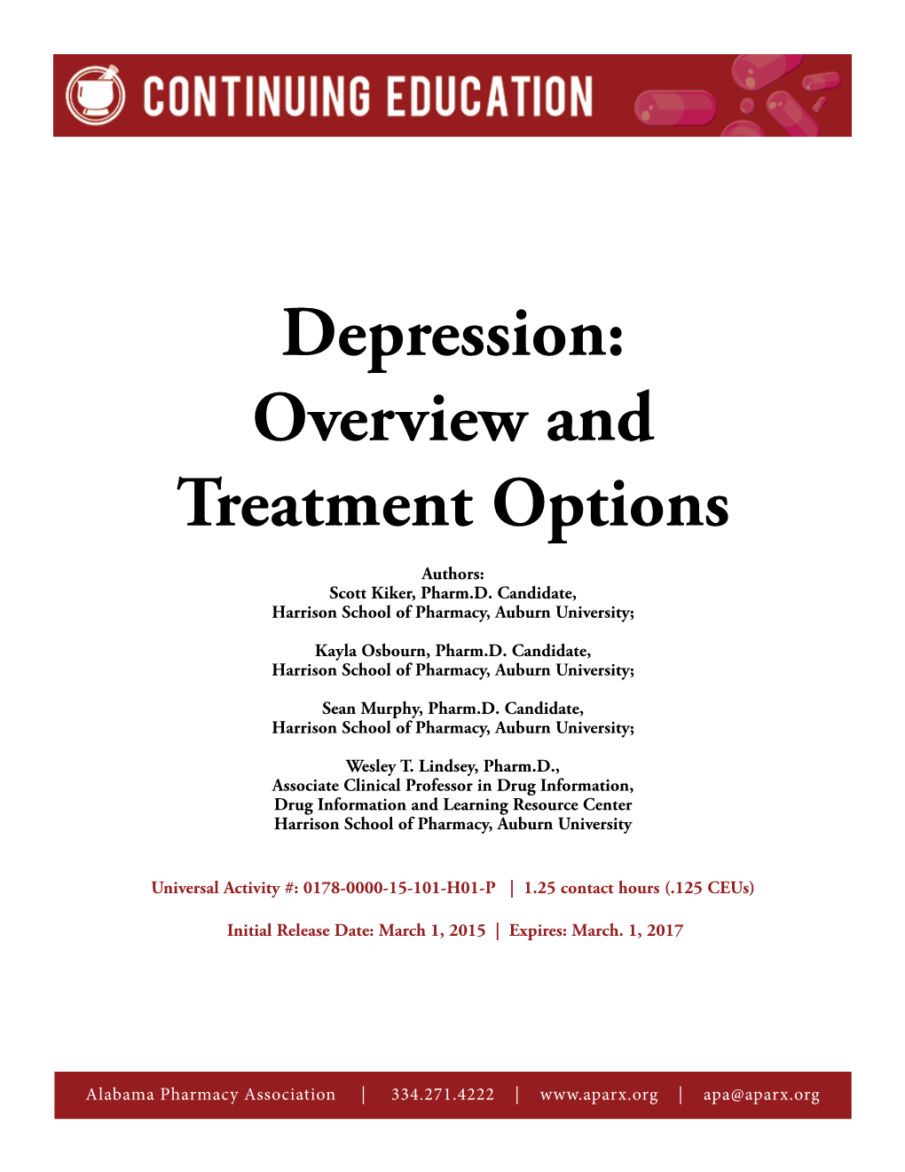 Depression: Overview and Treatment Options
