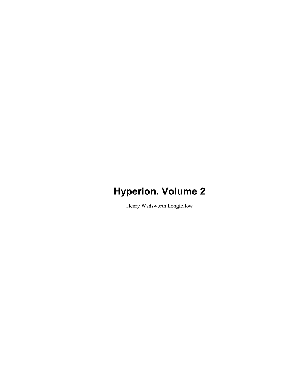 Hyperion. Volume 2