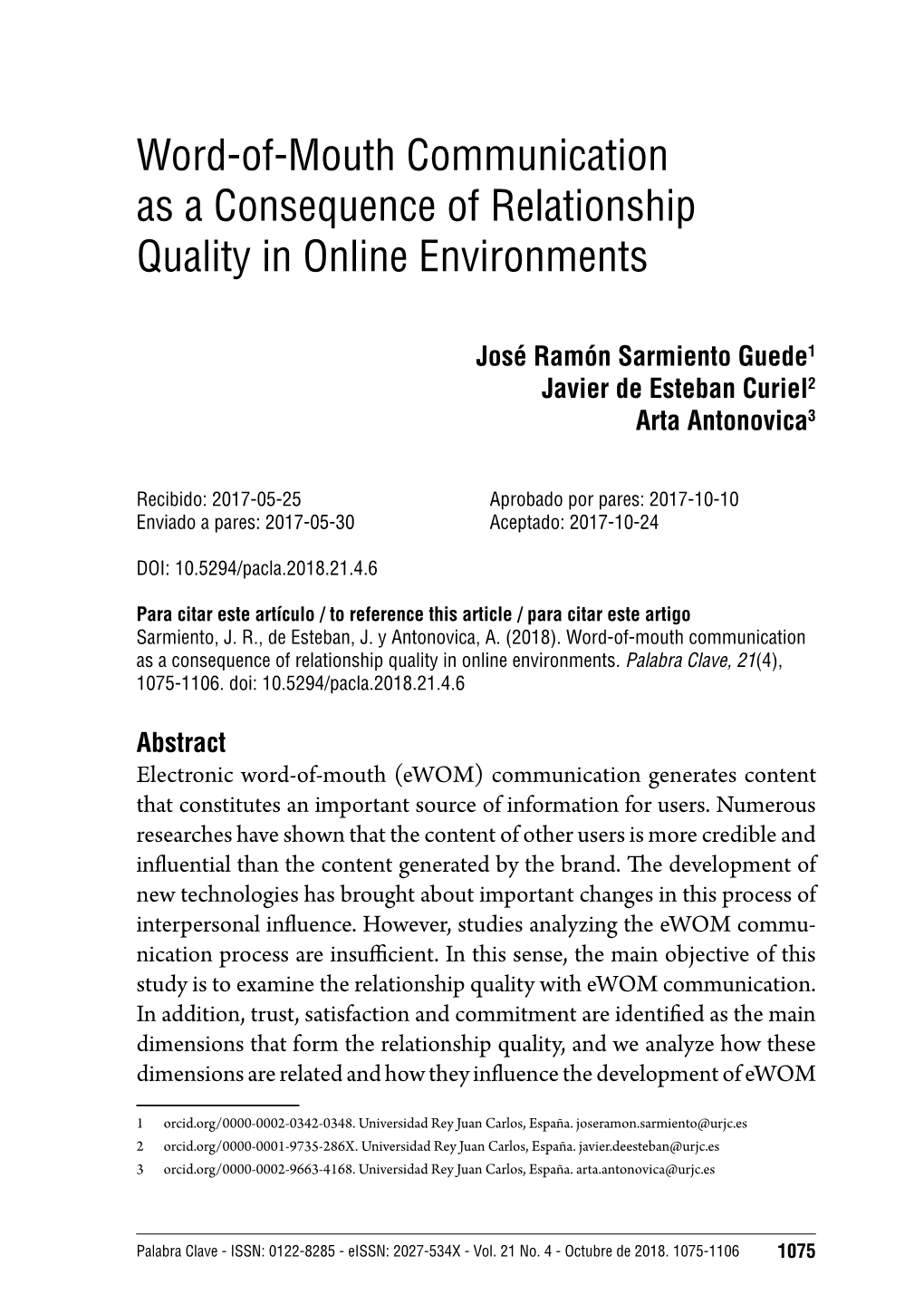 Word-Of-Mouth Communication As a Consequence of Relationship Quality in Online Environments