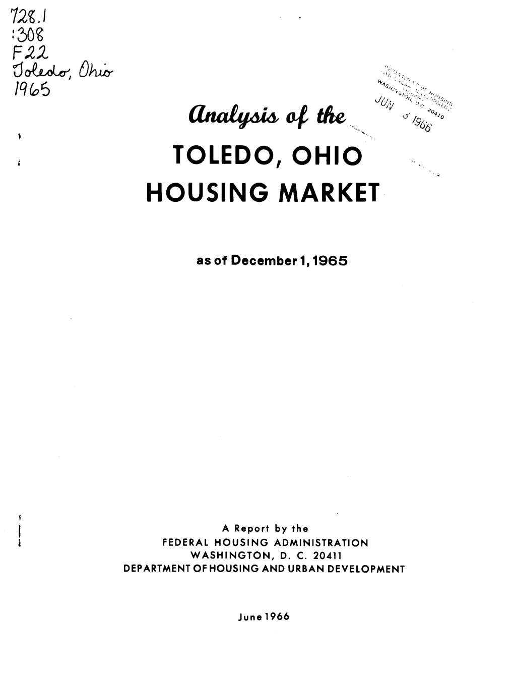Analysis of the Toledo, Ohio Housing Market
