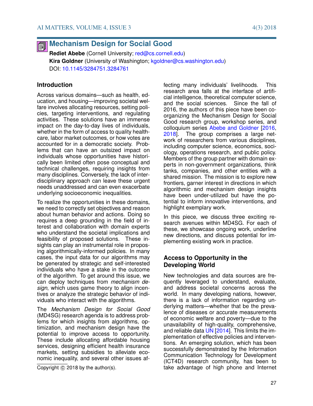 Algorithmic Mechanism Design for Social Good