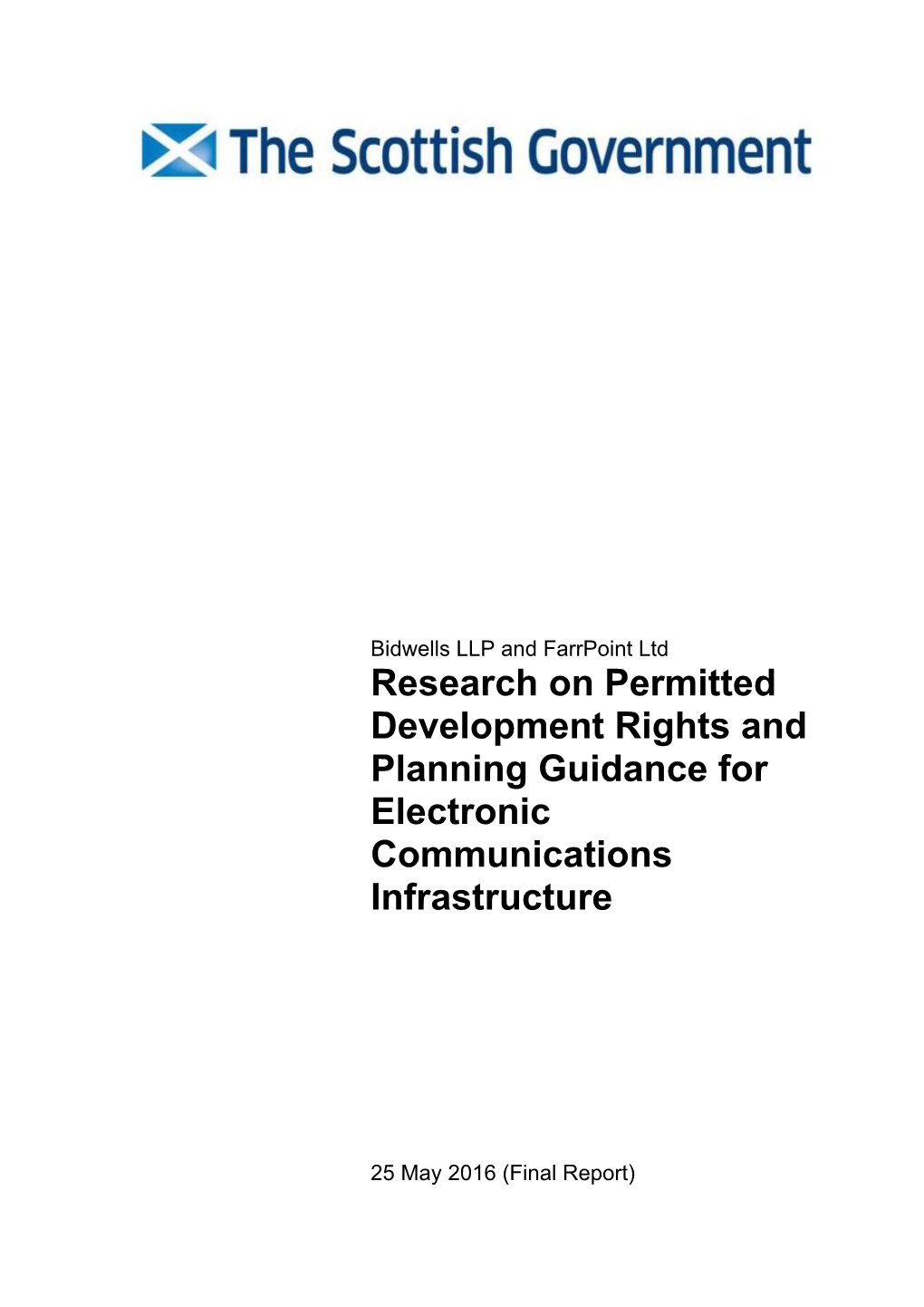Research on Permitted Development Rights and Planning Guidance for Electronic Communications Infrastructure