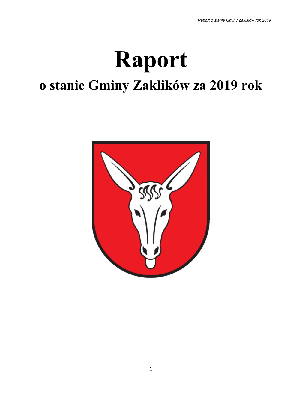 Raport O Stanie Gminy Zaklików Rok 2019