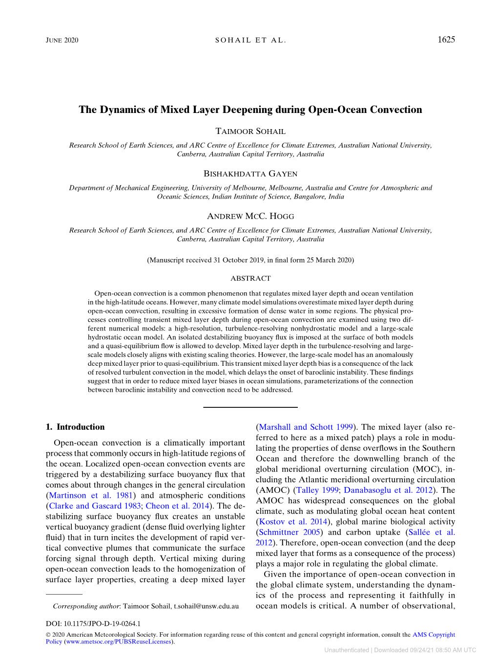 The Dynamics of Mixed Layer Deepening During Open-Ocean Convection